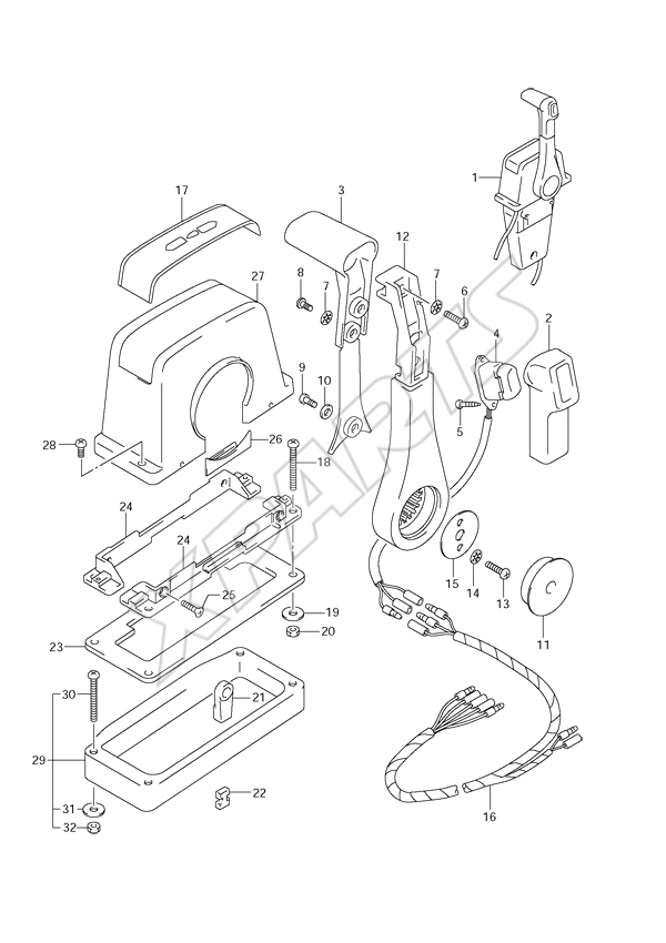  Opt: Top Mount Single (1)(2005 to S/N00993F-11XXXX) til Suzuki motor